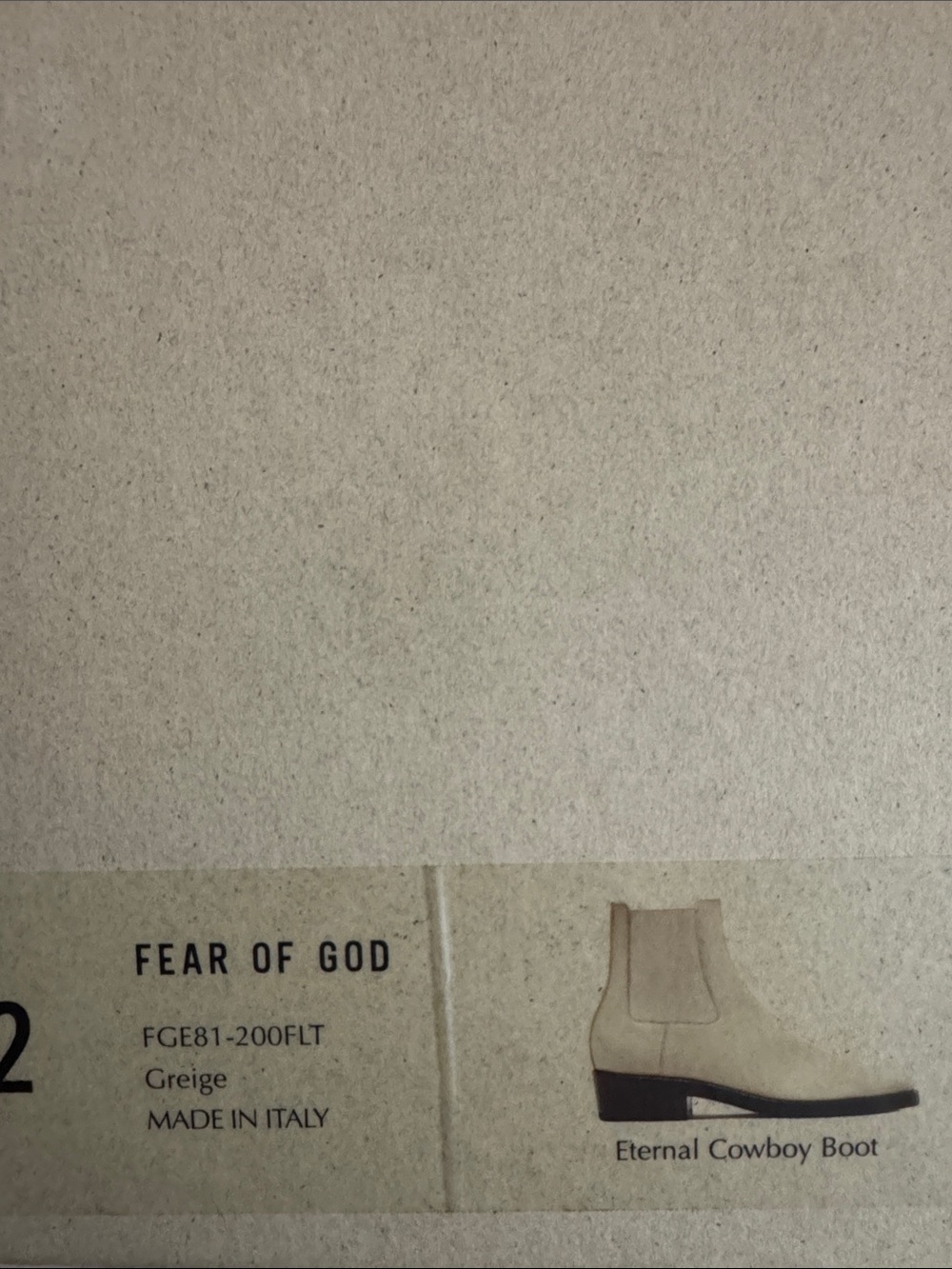 Fear of God Greige Eternal Chelsea Cowboy Boot leather NEW MENS